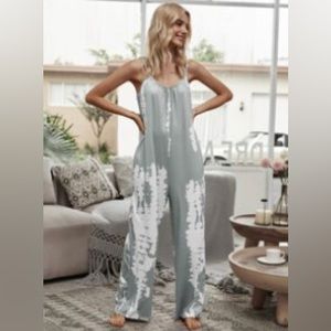 SHEIN tie dye slant pocket jumpsuit